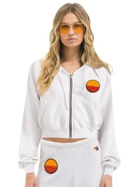 Aviator Nation Relaxed Cropped Hoodie